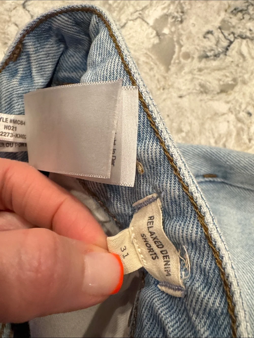Madewell Light Blue Denim Shorts with Signature Label relax denim shorts